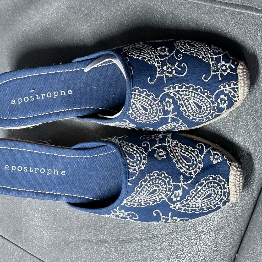 Espadrille Wedges with Embroidered Design - Picture 6 of 8